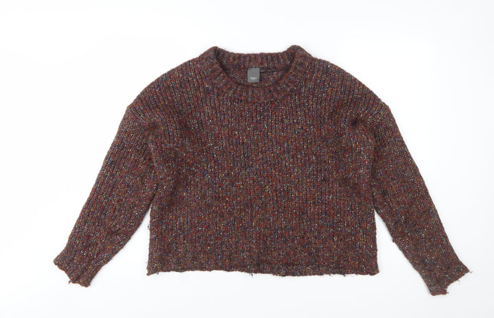 ICHI Women's Brown Chunky Knit Pullover Jumper Size S