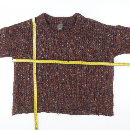 ICHI Women's Brown Chunky Knit Pullover Jumper Size S