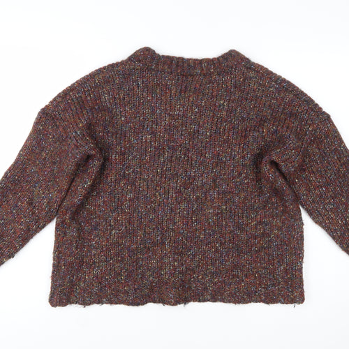 ICHI Women's Brown Chunky Knit Pullover Jumper Size S