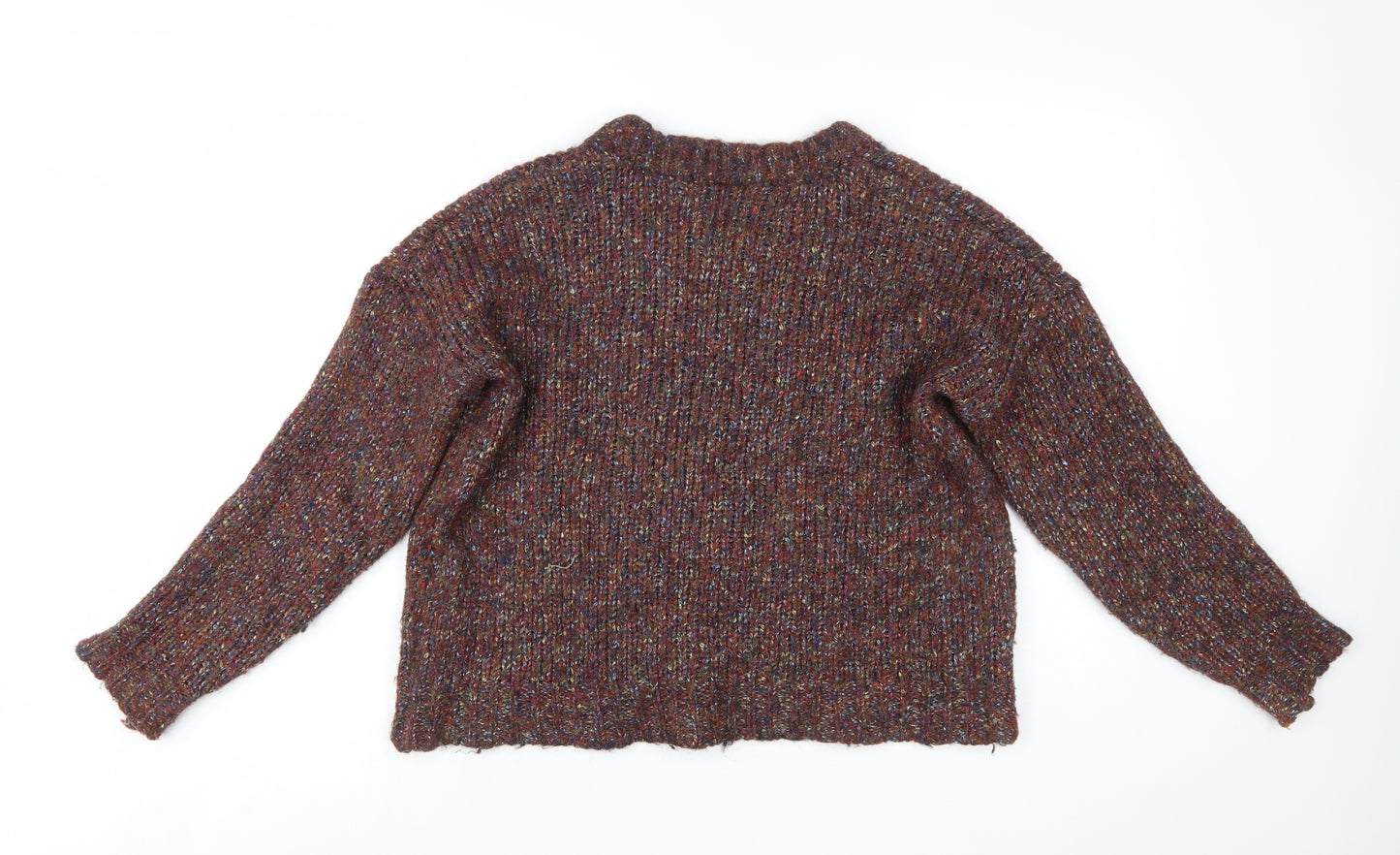 ICHI Women's Brown Chunky Knit Pullover Jumper Size S