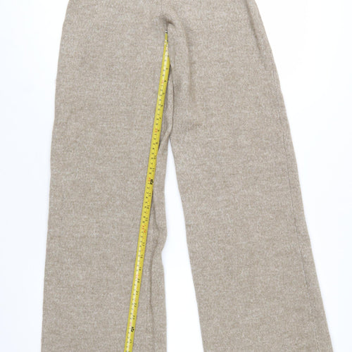 PrettyLittleThing Women’s Beige Knit Wide-Leg Trousers Size S