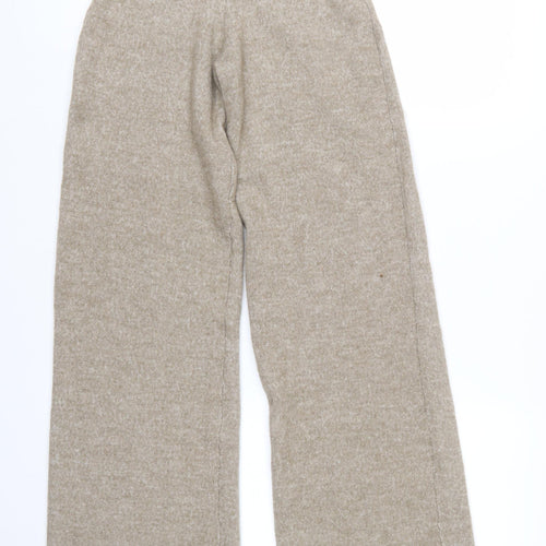 PrettyLittleThing Women’s Beige Knit Wide-Leg Trousers Size S