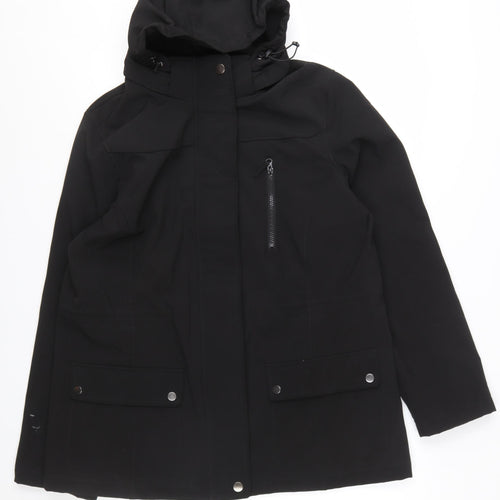 Athletic Works Women's Black Hooded Parka Jacket Size 16