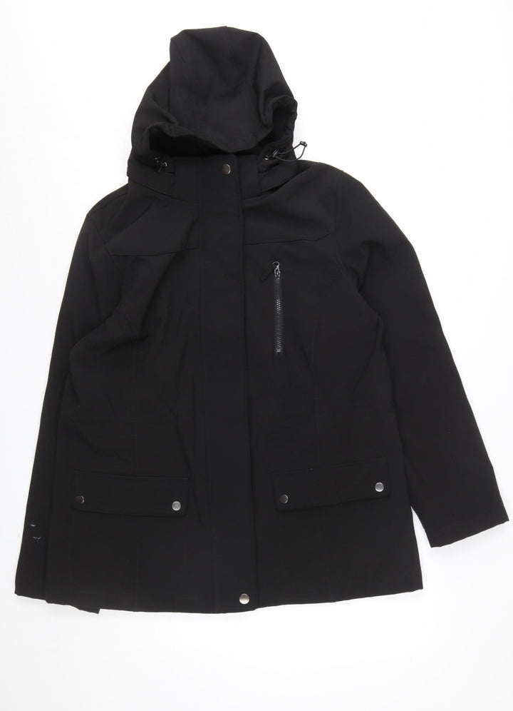 Athletic Works Women's Black Hooded Parka Jacket Size 16