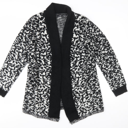M&Co Women’s Petite Size 14 Black Ivory Knit Cardigan