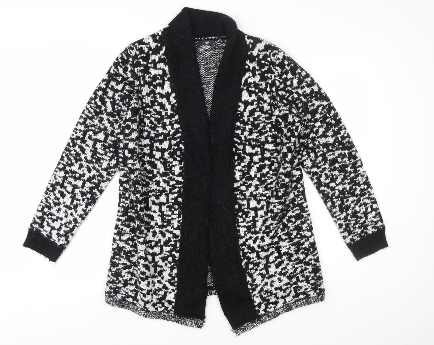 M&Co Women’s Petite Size 14 Black Ivory Knit Cardigan