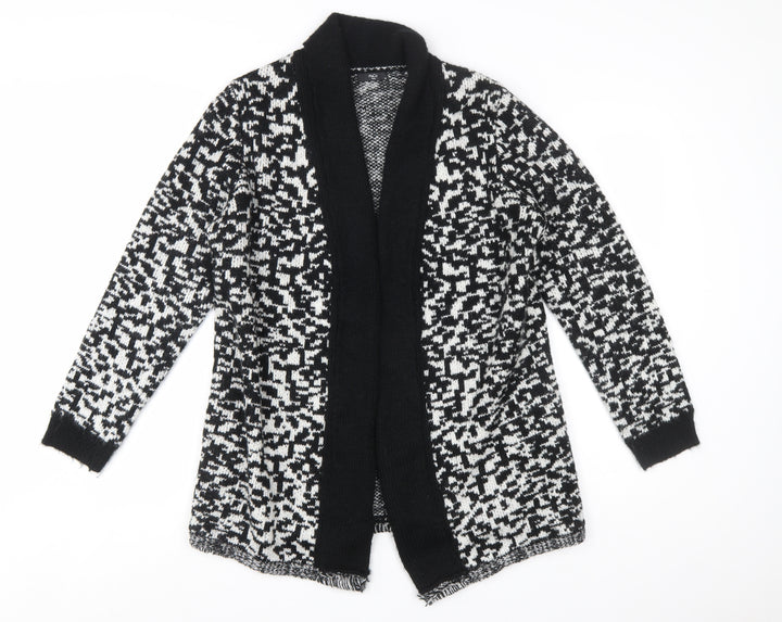 M&Co Women’s Petite Size 14 Black Ivory Knit Cardigan