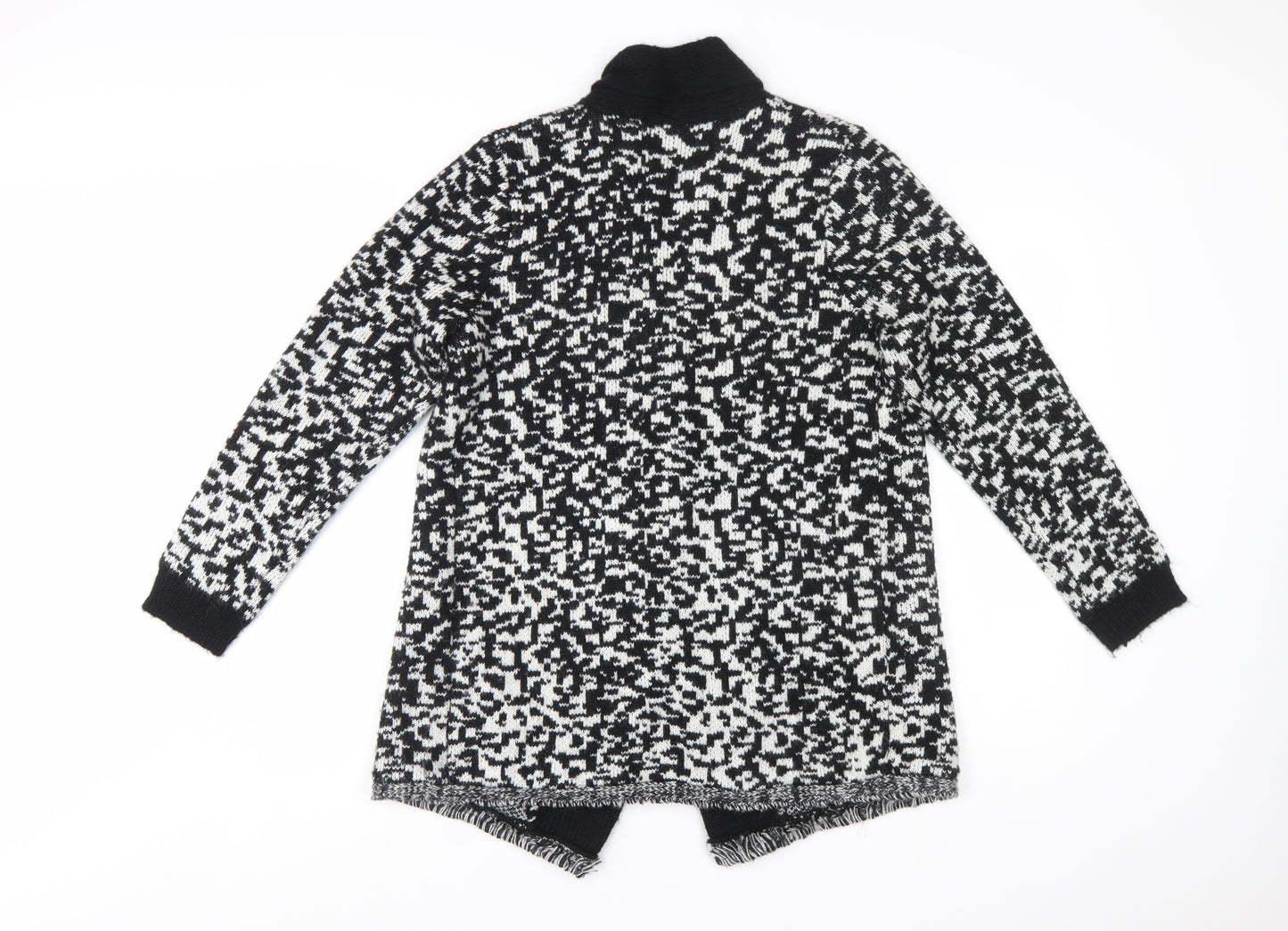 M&Co Women’s Petite Size 14 Black Ivory Knit Cardigan