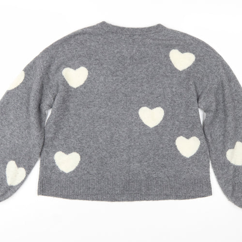 Madewell Women's Grey Heart Pullover Wool Blend Jumper XS