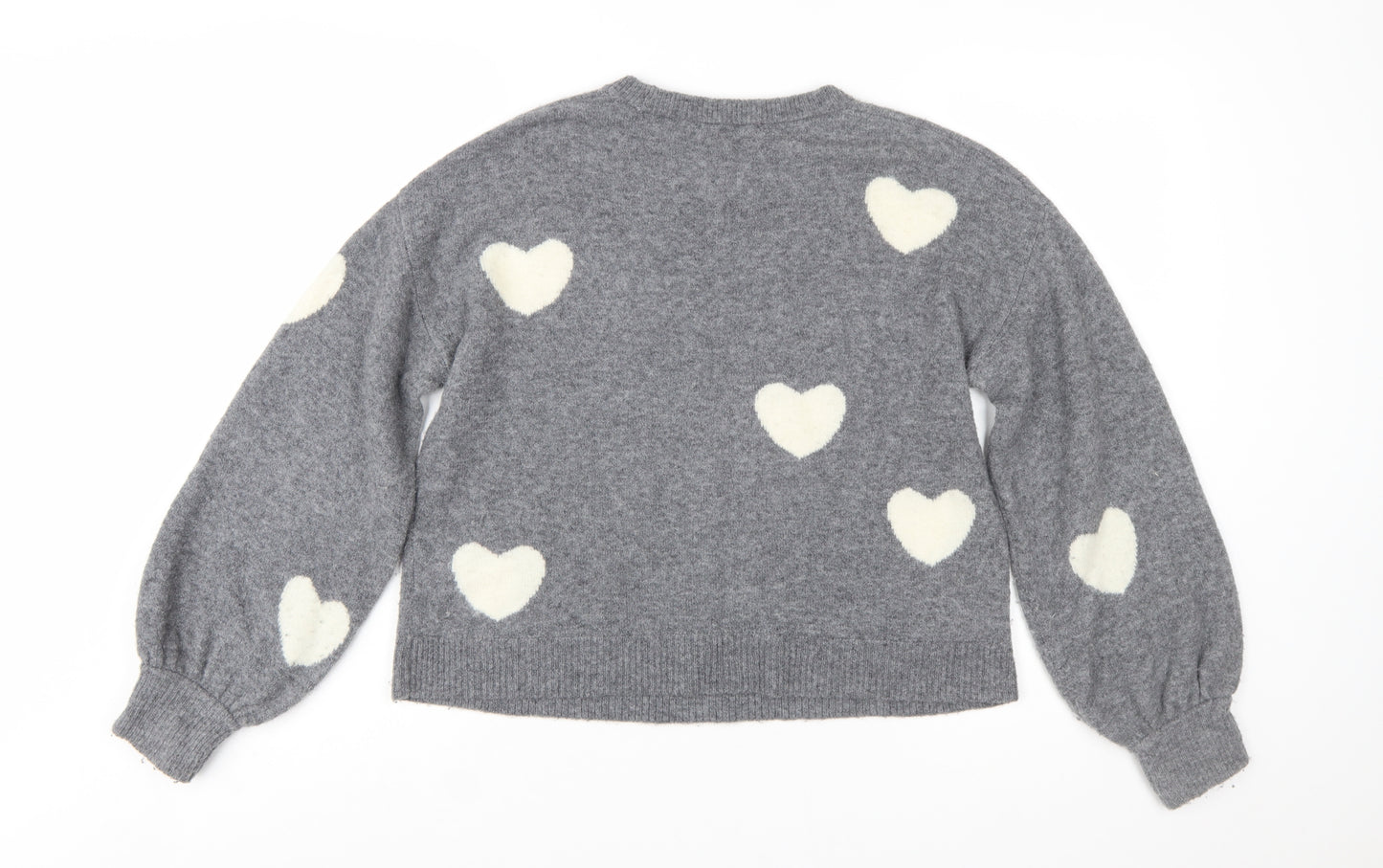 Madewell Women's Grey Heart Pullover Wool Blend Jumper XS