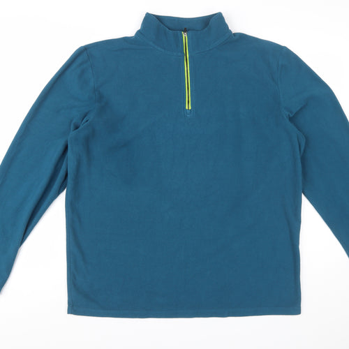 Crane Men's Blue Fleece 1/4 Zip Pullover Sweatshirt Size L