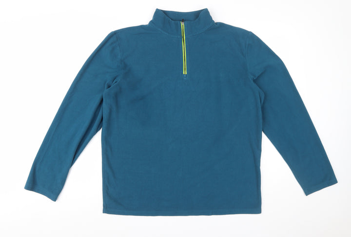 Crane Men's Blue Fleece 1/4 Zip Pullover Sweatshirt Size L