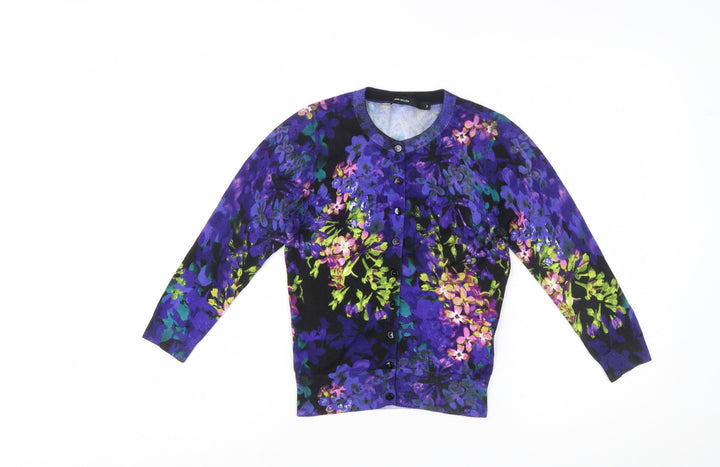Karen Millen Women's Multicoloured Floral Cardigan Size 10