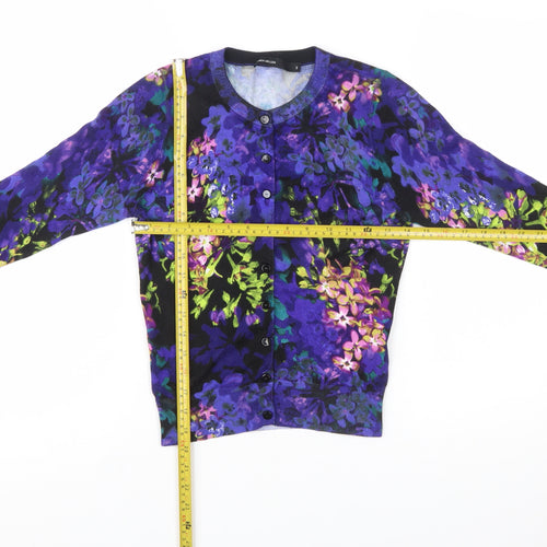Karen Millen Women's Multicoloured Floral Cardigan Size 10