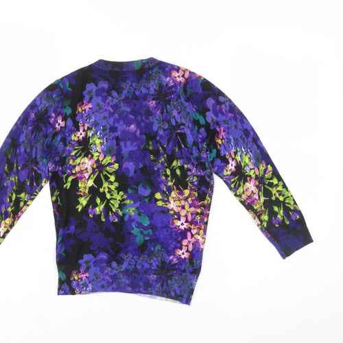 Karen Millen Women's Multicoloured Floral Cardigan Size 10