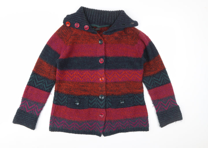 Marks and Spencer Women’s Multicoloured Striped Knit Cardigan L