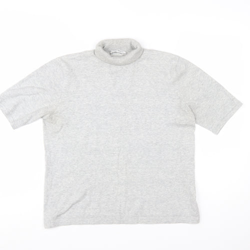 Windsmoor Womens Grey Roll Neck Short Sleeve Cotton Jumper Size M