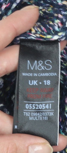 Marks and Spencer Per Una Women’s Multicoloured Chunky-Knit Jumper UK 18