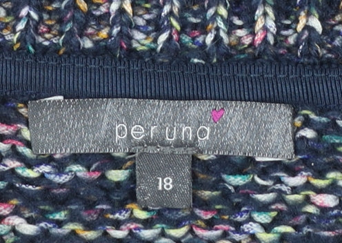 Marks and Spencer Per Una Women’s Multicoloured Chunky-Knit Jumper UK 18