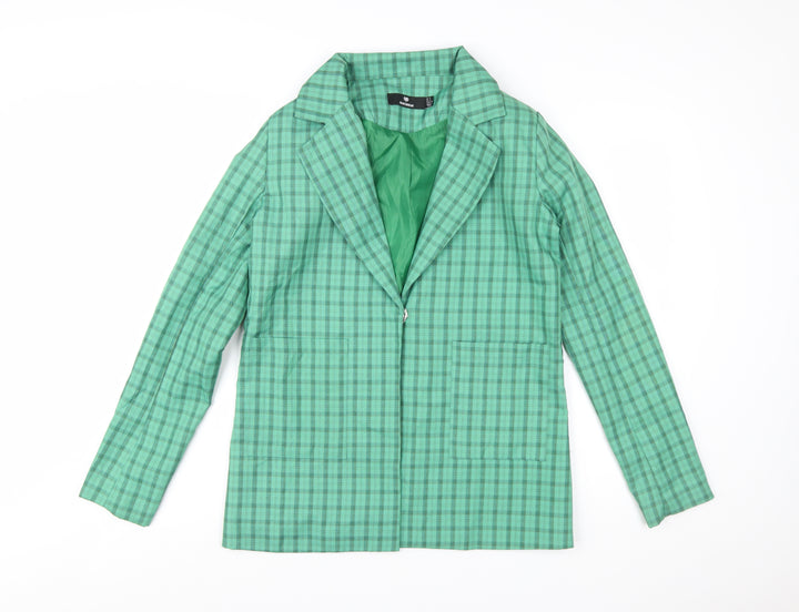Heartbreak Women's Green Check Blazer Jacket Size 8 Tailored Fit