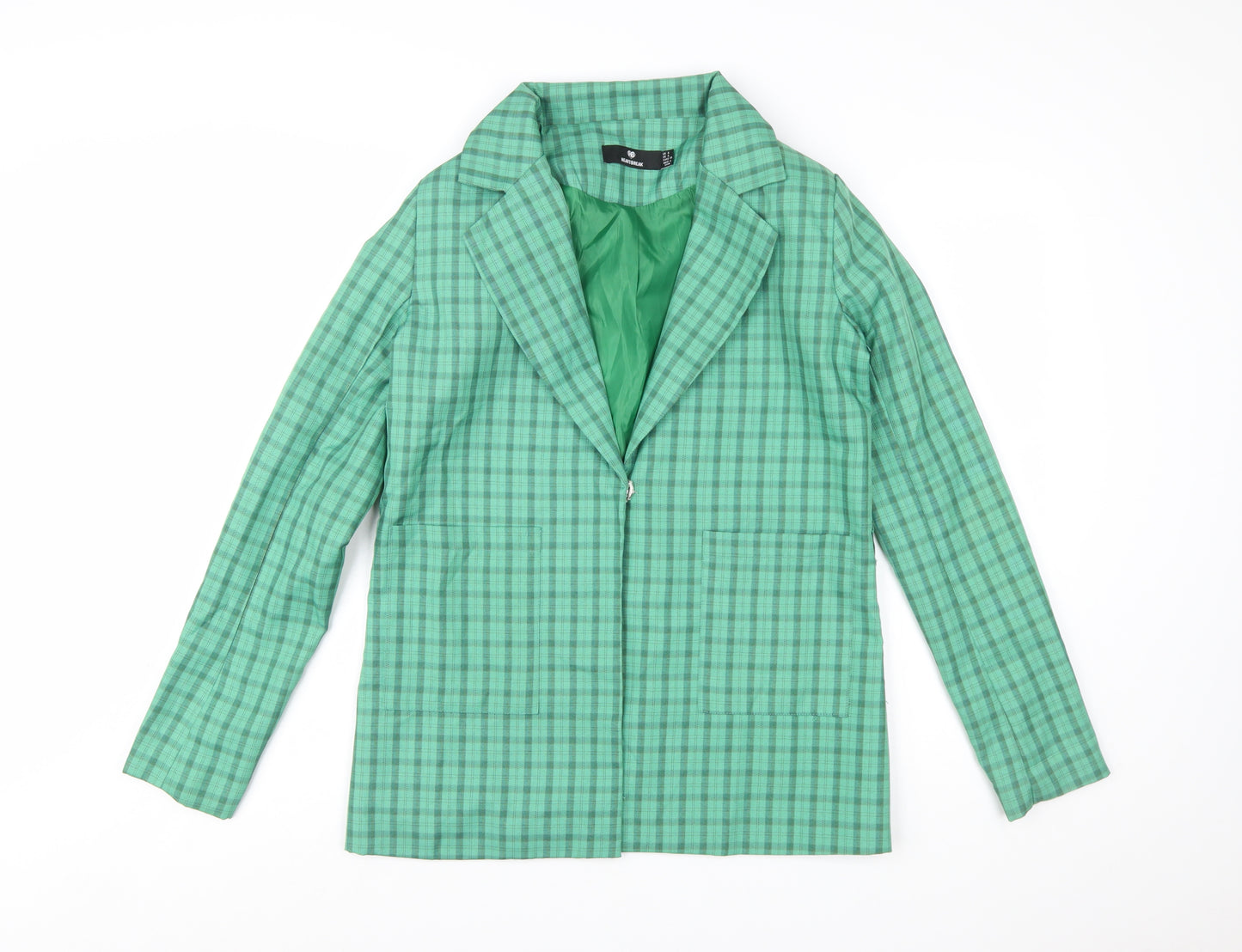 Heartbreak Women's Green Check Blazer Jacket Size 8 Tailored Fit