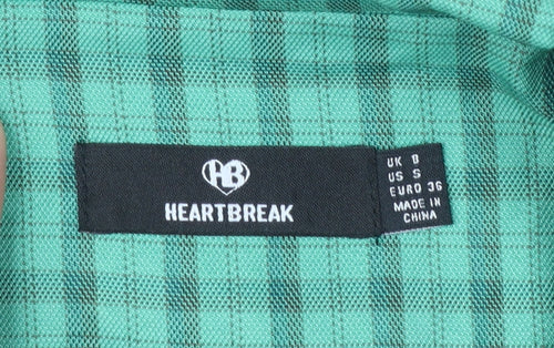 Heartbreak Women's Green Check Blazer Jacket Size 8 Tailored Fit