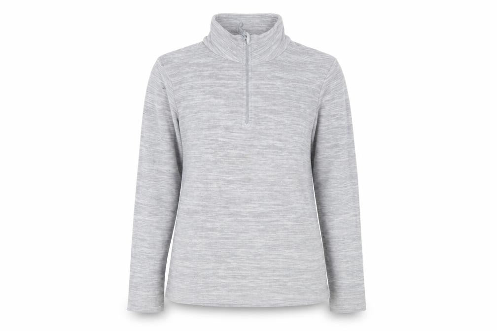 Front view of Mountain Warehouse women’s grey 1/2 zip pullover fleece uk 8