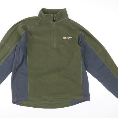 Berghaus Men’s Green Fleece 1/2 Zip Pullover Sweatshirt L Outdoor