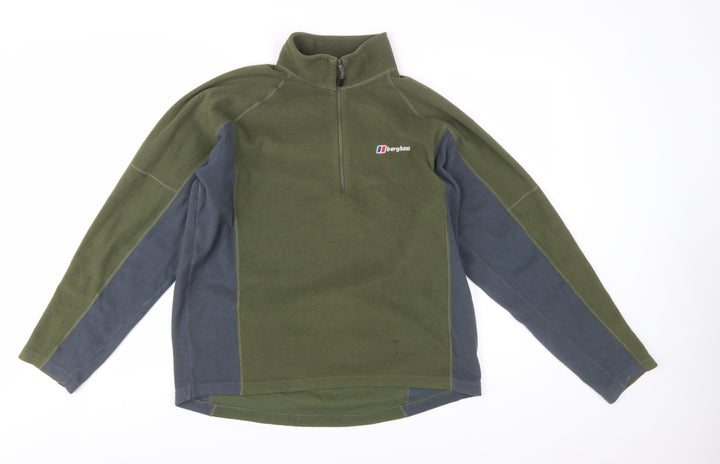 Berghaus Men’s Green Fleece 1/2 Zip Pullover Sweatshirt L Outdoor