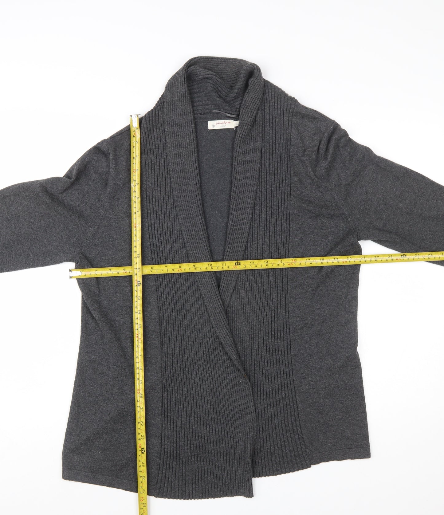 Jackpot Womens Grey Knit Cardigan XL Long Sleeve Open Front