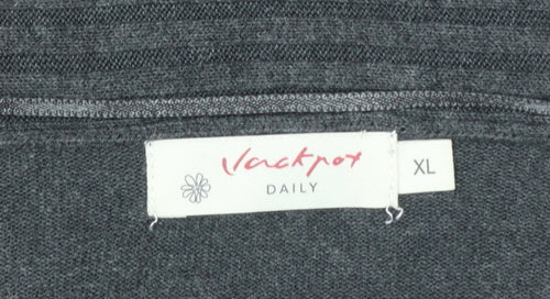 Jackpot Womens Grey Knit Cardigan XL Long Sleeve Open Front