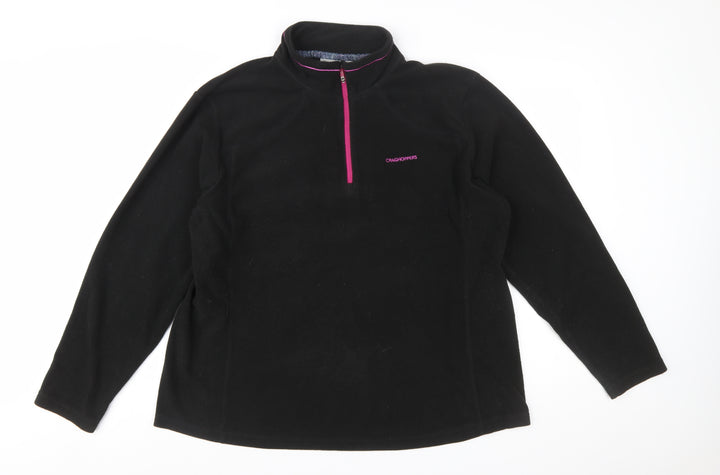 Craghoppers Women Black Size 20 Fleece 1/2 Zip Pullover Sweatshirt