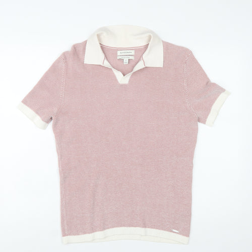 Marks and Spencer Mens Pink Cotton Modal Polo Shirt M