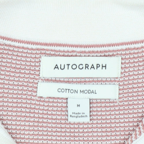 Marks and Spencer Mens Pink Cotton Modal Polo Shirt M