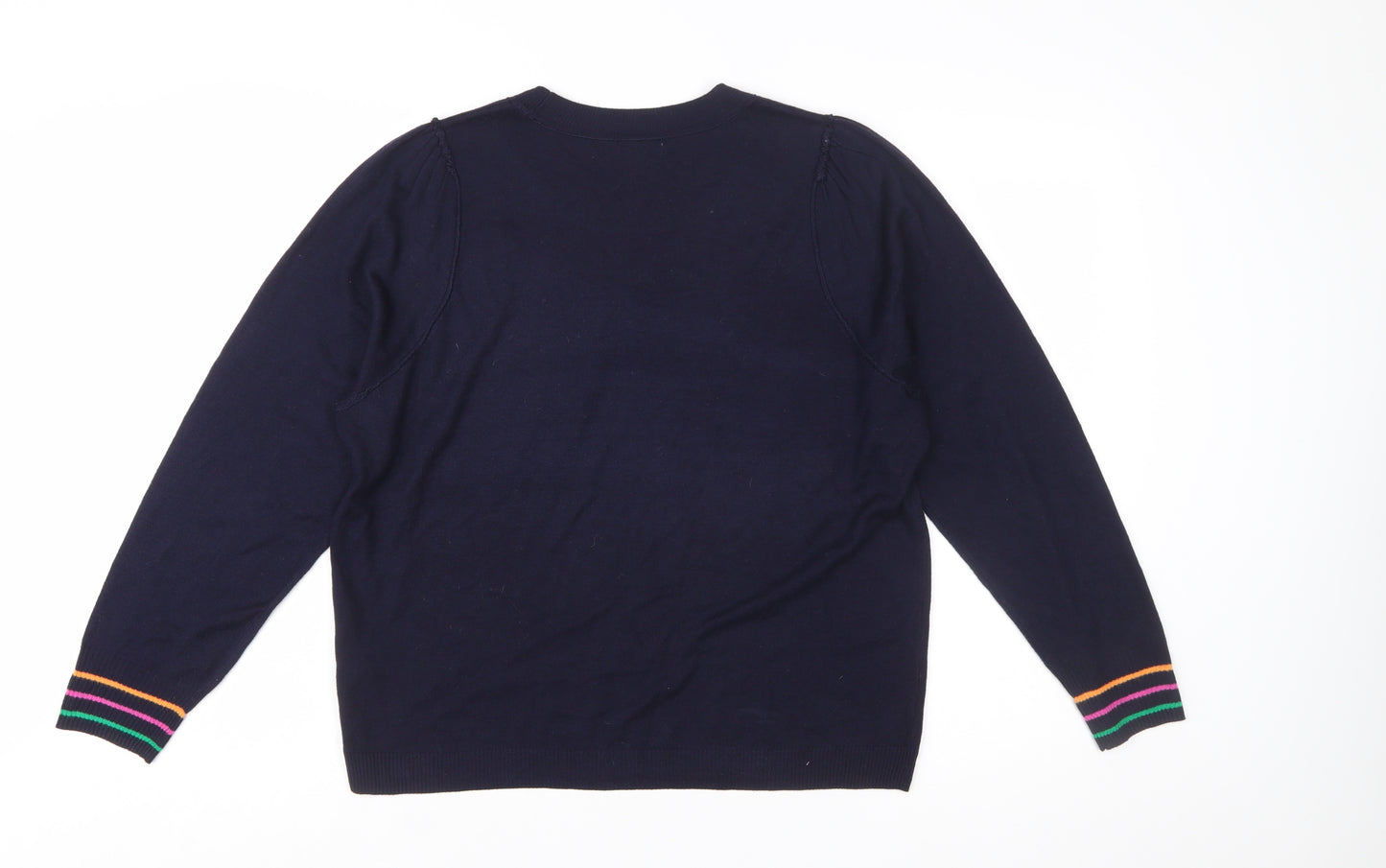 NEXT Women’s Blue Embroidered Bow Knit Jumper L