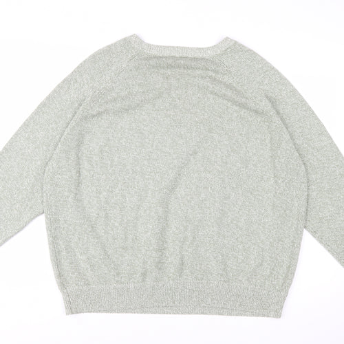 Marks and Spencer Women's Green Cotton Knit Jumper XL Crew Neck