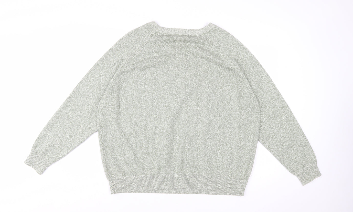 Marks and Spencer Women's Green Cotton Knit Jumper XL Crew Neck