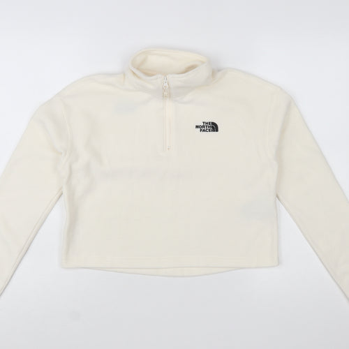 The North Face Womens Ivory Fleece 1/4 Zip Pullover Sweatshirt Size S