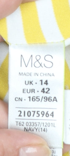 Marks and Spencer Per Una Womens Blue Waterproof Parka Coat Size 14