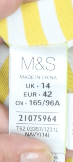 Marks and Spencer Per Una Womens Blue Waterproof Parka Coat Size 14