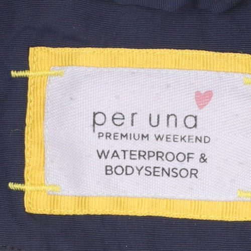 Marks and Spencer Per Una Womens Blue Waterproof Parka Coat Size 14