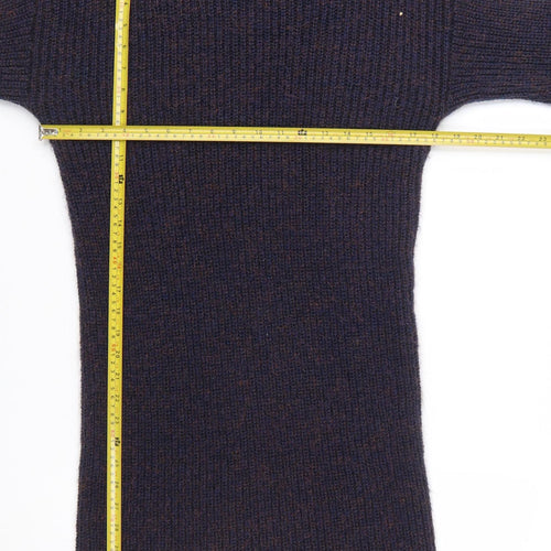 Next Women's Brown Knit Jumper Dress Size 10 Long Sleeve High Neck