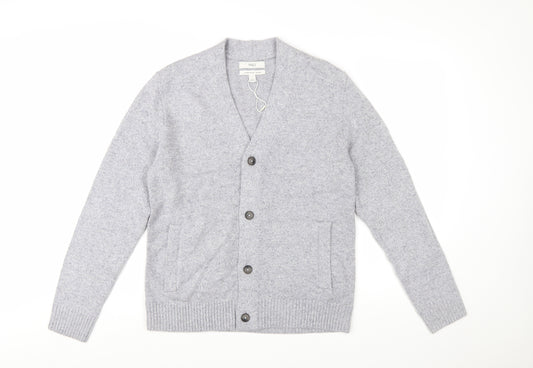 Marks and Spencer Men's Grey Lambswool Blend Cardigan Size S