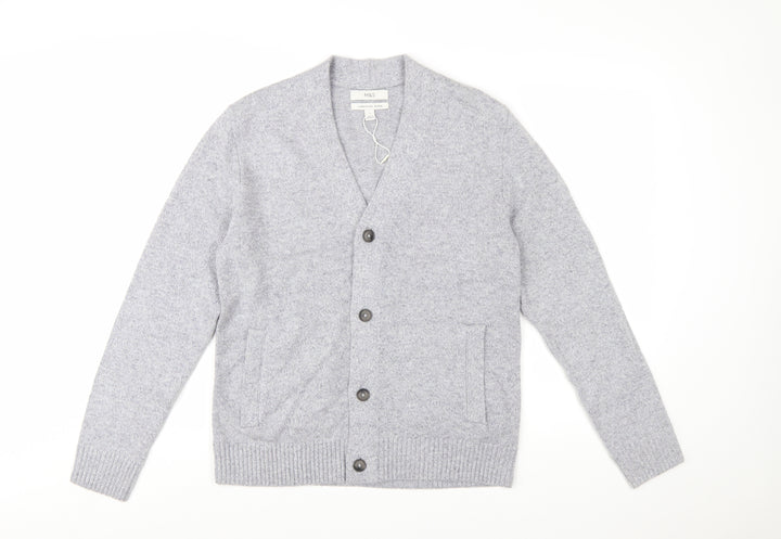 Marks and Spencer Men's Grey Lambswool Blend Cardigan Size S