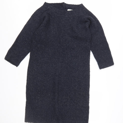 Monsoon Women’s Black Wool Blend Long Sleeve Jumper Dress Size S