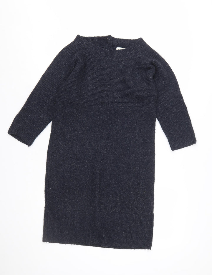 Monsoon Women’s Black Wool Blend Long Sleeve Jumper Dress Size S