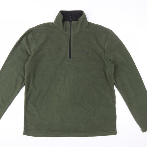 Regatta Mens Green Fleece Sweatshirt L 1/2 Zip Outdoor Pullover
