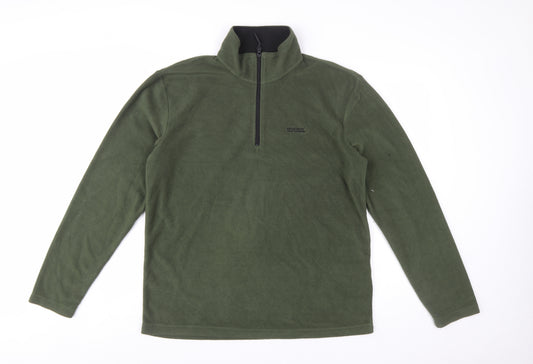Regatta Mens Green Fleece Sweatshirt L 1/2 Zip Outdoor Pullover