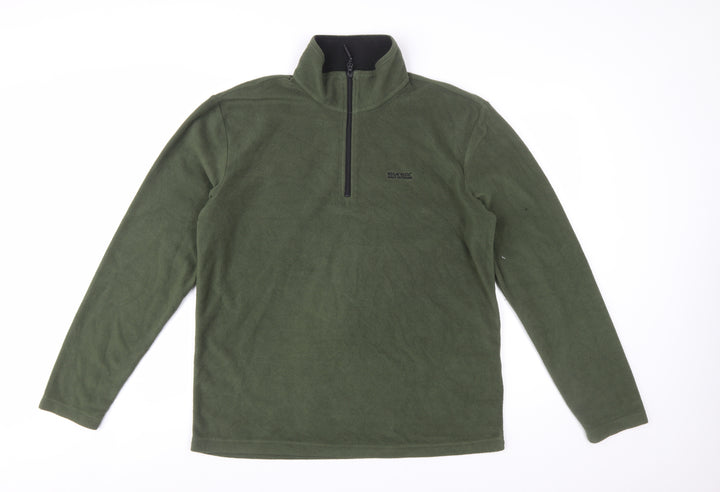 Regatta Mens Green Fleece Sweatshirt L 1/2 Zip Outdoor Pullover