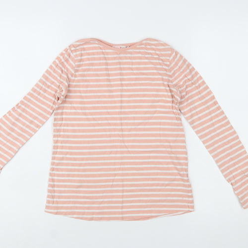 FatFace Girls Pink Striped Long Sleeve Cotton T-Shirt 10-11 Years